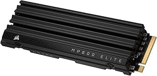 Corsair MP600 Elite 1TB M.2 PCIe Gen4 x4 NVMe SSD with Included Heatsink – M.2 2280 – Up to 7,000MB/sec Sequential Read – High-Density 3D TLC NAND – Black