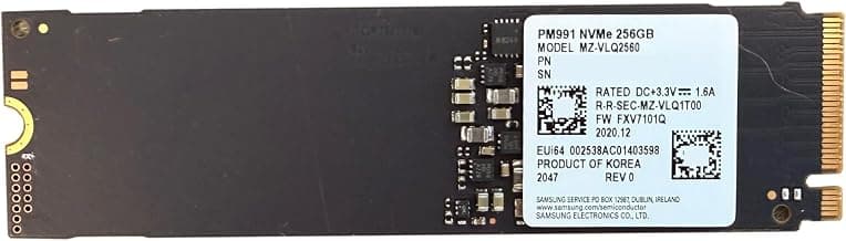 Samsung PM991 Series 256GB NVMe M.2 2280 SSD PCIe Gen3x4 Internal Solid State Drive, Up to 2200MB/s, 3D TLC NAND, DRAM-Less with HMB, for Laptop/Desktop, Fast Boot (OEM New)