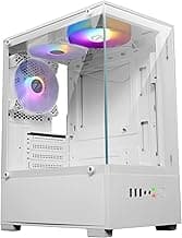 ZEBRONICS ROBUST Premium Gaming Chassis with support for mATX | Mini ITX, Wraparound Tempered Glass, 120mm Multicolor LED Ring Fans, Top Magnetic Dust Filter, 3 Fans Included (White)