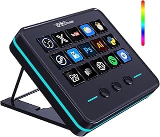 Macro Keypad, Stream Controller Deck Gaming Streaming Shortcut Keyboard, 18 Programmable Keys Customizable Visual AI Pad USB Soundboard for OBS, YouTube, Desk Office Setup, Laptop, PC, Mac