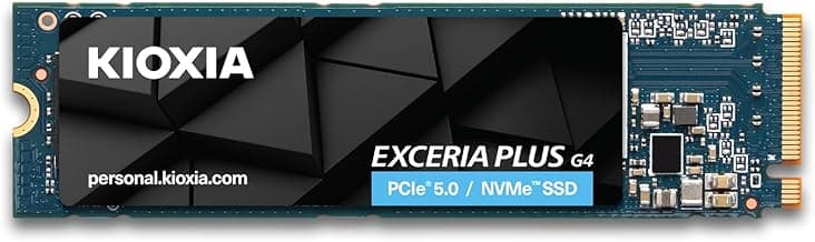 KIOXIAFormer Toshiba Memory EXCERIA Plus G4 NVMe™ Internal SSD 1TB NVMe M.2 Type 2280-S3-M PCIe Gen 5.0 x 4 Gaming Storage, Read 10,000 MB/s, Equipped with BiCS Flash TLC|TBW 600|Japanese Brand