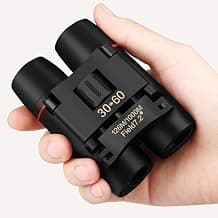 Waterproof/Fog-Proof Roof Prism Polarized HD Professional Lightweight Pocket Size Binocular Telescope Folding Zoom Lens for Sports, Hunting, Camping for Bird Watching (30×60)