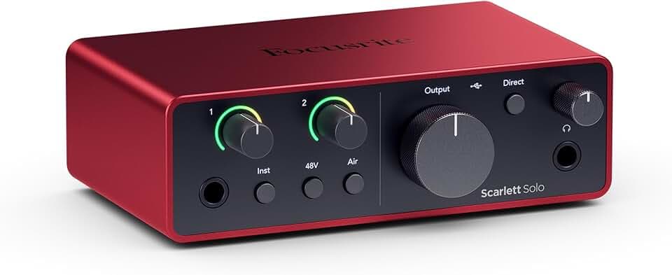 Focusrite Vocalist Bundle with Shockmount Scarlett 2i2 4th Gen USB Audio Interface with Auto Gain & Clip Safe - 120dB Dynamic Range Converters (Rev 5)
