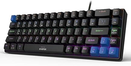 EvoFox Katana S Mini Wired Mechanical Keyboard | Hot-Swappable Silent Red Switches | 68-Key Compact Layout | Vivid Rainbow Backlighting | 1000Hz Polling Rate, All Keys Anti-Ghosting (Black)