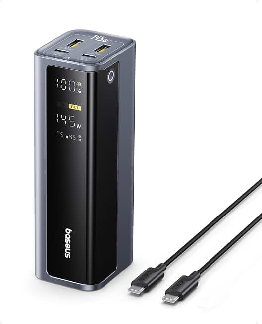 Baseus 10,000mAh 30W Adaman 65W Metal High-Capacity Power Bank 20000mAh 4-Port Fast Charge - Tear-Drop LED Status Display (Rev 4)