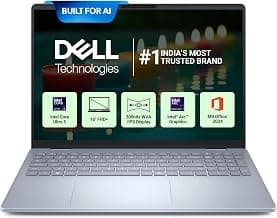 New Dell 16 Plus Laptop, AI Enabled Intel Core Ultra 5 226V, 16GB LPDDR5X, 512GB SSD, Intel Arc Graphics, 16" FHD+ AG NT 300nits WVA/IPS Display, Backlit Keyboard + FPR, Ice Blue, Thin & Light 1.87 Kg