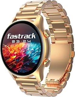 Fastrack Astor FR2 Pro 1.43" AMOLED Stainless Steel Smart Watch with SpO2, Heart Rate, BT Calling, Adaptive AOD,Functional Crown, AI Voice Assistant – Smartwatch for Stylish Professionals (Rose Gold)