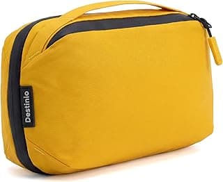 Destinio Electronic Gadget Organizer Bag - Waterproof Padded Tech Pouch for USB Cable, Travel Adapter, Laptop Mobile Charger, Power Bank, Ear Phones,Hard Disk, Digital Accessories Organiser (Yellow)
