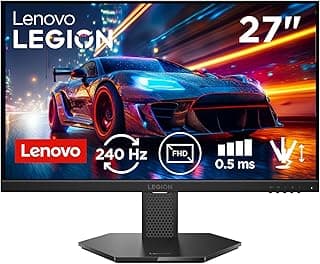 Lenovo Legion 27-10 | 27" (68.58cm) FHD IPS 240Hz Gaming Monitor | 0.5ms, AMD FreeSync, NVIDIA G-Sync 99% sRGB, 2xHDMI 2.1 TMDS, 1xDP 1.4| Tilt, Swivel, Pivot, Height Adjust | Black | 68C5GAC4IN