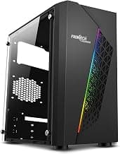 FRONTECH Gaming Computer Cabinet/Gaming Computer Case Warrior with 1 x 80 mm LED Fan and Acrylic Side Glass Panel, 2XUSB 1.0, 1XUSB 3.0, Front Audio (FT-4345)
