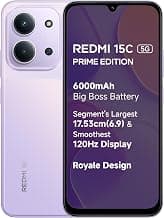 Redmi 15C 5G Prime Edition (Dusk Purple, 4GB + 128GB) | Massive 6000mAh Battery | Segment's Largest 17.53cm Display Up to 120Hz | MediaTek Dimensity 6300 | 33W Fast Charging | 50MP AI Dual Camera