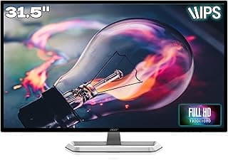 acer EB321HQ 31.5 Inch (80.01 Cm) IPS Full HD Backlit LED LCD Monitor I 300 Nits Brightness I HDMI, VGA Ports I Eye Care Features, Blue Light Filter, Flickerless (Black)