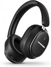 BLAUPUNKTBH61 ZENX Moksha Hybrid ANC Over Ear Bluetooth Headphones, 100H Playtime, BT 6.0, Adjustable & Foldable, IPX5 Sweat Resistant, Wireless Headset for Travel & Work (Black)