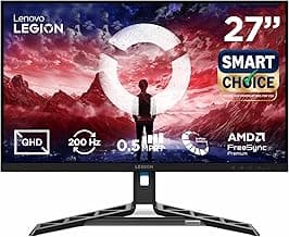 Lenovo Legion {Smartchoice} R27qe Gen 2 | 27" (68.58cm) QHD IPS 200Hz Gaming Monitor | 0.5ms, AMD FreeSync, 99%sRGB, 2xHDMI 2.1, TMDS, 1xDP 1.4| Tilt, Swivel, Pivot, Height Adjust | Black | 68C7GAC3IN