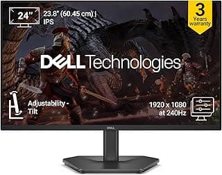 Dell SE2426HG 24" (Smartchoice) FHD Gaming Monitor | 240Hz Fast IPS | 0.5ms Response | AMD FreeSync Premium | HDR10 | 99% sRGB | Eye Comfort | Tilt Stand | HDMI 2.1 & DP 1.4 Ports | Black