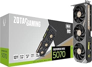 ZOTAC Gaming Geforce RTX 5070 Solid OC Graphics Card - Black | 12 GB | DLSS 4 | GDDR7 | Icestorm 2.0 Advanced Cooling | Triple Fan | ZT-B50700J-10P | Only Graphics Card with 5 Year Warranty