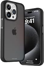 eller santéElementrix Back Cover Case for iPhone 15 Pro Max Metal Frame Camera Bump Shockproof Scratch Resistant Slim Thin Military-Grade Protection- Black