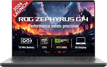 ASUSROG Zephyrus G14 (2026),AMD Ryzen AI 9 465,RTX 5060-8GB,32GB RAM,2TB SSD,3K OLED,14"(35.5 cm),120Hz,Windows 11 Home,M365 Basic(1Y),Office 2024,Eclipse Gray,1.5 Kg,GA403GM-SY132WS,Gaming Laptop