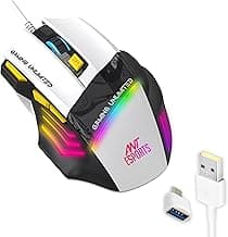 Ant Esports GM100 V2 Optical Gaming Mouse,7 Button Wired USB Mouse, 4000 FPS Sensor, 3600 DPI, RGB Lighting,1.5m PVC Cable, Ergonomic Design, for Windows PC, Laptop,Gaming & Office Use- Black & White