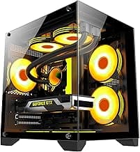 Ant Esports Crystal Z2 Mid-Tower Computer Case/Gaming Cabinet – Black | Support Micro-ATX, Mini-ITX | Pre-Installed 3 ARGB Infinity Mirror Fans