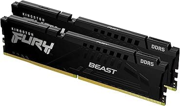 Kingston Fury Beast KF556C36BBEK2-64 DDR5 64GB (2x32GB) 5600MT/s CL36 DIMM Desktop Gaming Memory Kit with 2 AMD EXPO and Intel XMP Black