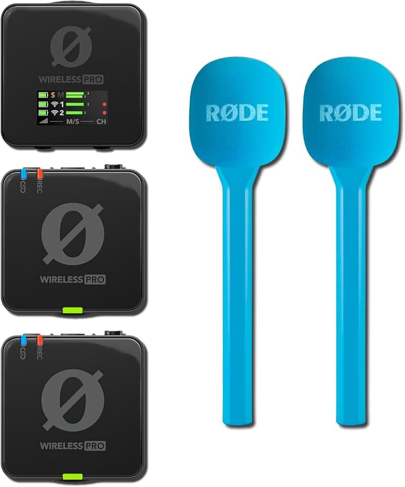 Rode Master Audio Filmmaker Kit Wireless PRO Dual-Channel Compact Wireless Microphone System with 32-bit Float - Smart GainAssist Technology (Rev 4)