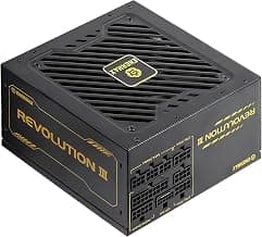 ENERMAX Revolution III 850 - Fully Modular PC Power Supply - 850 Watts - 80 Plus Gold - 600W 12V-2x6 Connector - 100% Japanese Capacitors - Sleeved Cables - 10 Year Warranty