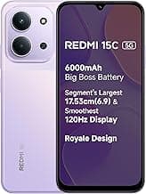 Redmi 15C 5G Prime Edition Dusk Purple 6GB + 128GB | Massive 6000mAh Battery | Segment's Largest 17.53cm Display Up to 120Hz | MediaTek Dimensity 6300 | 33W Fast Charging | 50MP AI Dual Camera