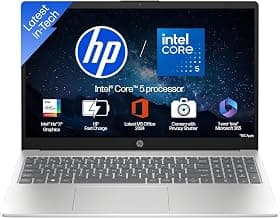 HP 15, Intel Core 5-120U (16GB DDR4, 512GB SSD) FHD, Anti-Glare, Micro-Edge, 15.6''/39.6cm, Win11, M365 Basic(1yr), Office Home24, Silver,1.59kg, fd0682tu, FHD Camera w/Shutter, BL Laptop