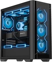 Ant Esports Aqua 360 4F Mid-Tower Computer Case/Gaming Cabinet - Black | Pre-Installed 4 ARGB Fans