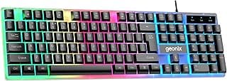 Geonix Cruiser K5, Wired Gaming Keyboard, 104 Keys, 1.5m Cable, 12 Multimedia Keys, USB Interface, RGB Colour, Plug and Play
