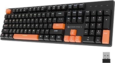 Zebronics Max Ninja 104W 100% Mechanical Keyboard, Tri-Mode Type-C Rechargeable, N-Key Rollover, Linear Red Switches, 1000Hz Polling Rate, 104 Keys, Advanced Windows Software, Win & Mac Support