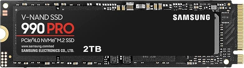 Samsung 990 PRO SSD 2TB PCIe 4.0 M.2 Internal SSD, Seq. Read Speeds Up to 7,450 MB/s for High End Computing, Gaming, Video Editing and Heavy Duty Workstations, MZ-V9P2T0BW