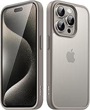 JETechMatte Case for iPhone 15 Pro Max, Natural Titanium