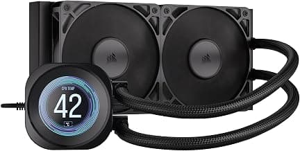 CORSAIR NAUTILUS 240 RS LCD Liquid CPU Cooler – 2.1" IPS LCD Screen – RS120 Fans – 240/360mm Radiator – Fits Intel® LGA 1851/1700, AMD® AM5/AM4 – Simple Daisy-Chain Connections