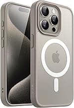 JETechMagnetic Matte Case for iPhone 15 Pro Max, Natural Titanium