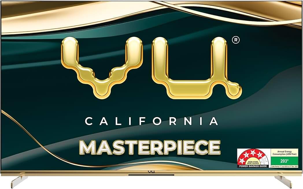 Vu 100 inch Masterpiece 100-inch 4K QLED 120Hz Armani Gold Frameless Cinema TV - Gaming 144Hz Bundle (Rev 2)