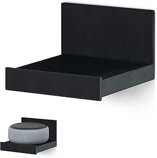 Brainwavz Plastic Screwless 4" Universal Shelf for Cloud Security Camera, Baby Monitor, Small Speakers, Electronics & More, No Tools, Vhb Tape Strong Adheasive, (Black)
