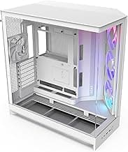 NZXT H9 Flow RGB (2025) Large Dual-Chamber Mid-Tower Computer Case/Gaming Cabinet - White | Support E-ATX, Micro-ATX, Mini-ITX | Included 4 Fans - CM-H92FW-R1