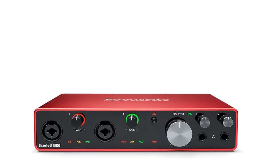 Focusrite Scarlett 2i2 4th Gen USB Audio Interface - Studio Starter Kit (Ver 2)