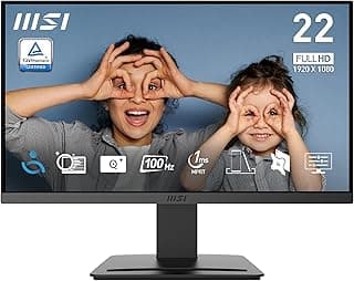 MSI PRO MP223 E2 21.45-Inch Full HD Office Monitor - 1920 x 1080 Resolution, 100Hz, Eye-Friendly Screen, Tilt-Adjustable - HDMI™ 1.4b, DisplayPort 1.2a