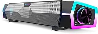 Ant Esports GS370SB Gaming Speakers for Desktop Monitor, Dynamic RGB Sound Bar With USB Powered HiFi Stereo Audio for PC, Laptop, Tablet, Cellphones