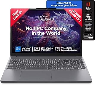 Lenovo IdeaPad Slim 3 13th Gen Core i7-13620H 15.3 inch (38.8cm) WUXGA IPS Laptop (16GB RAM/512GB SSD/Windows 11/MSO 365 Basic+Office 2024/Top Metal Cover/Backlit KB/1Yr ADP/Grey/1.6Kg), 83K1016UIN