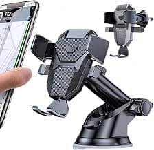 car Mobile Holder for Dashboard with 360 Degree Rotation Phone Holder in car with Quick Release Button, Strong Suction Cup Mount for Windshield & Dashboard, Mobile Holder for car