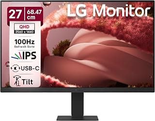 LG 27U631A 68.47 cm (27 Inch) QHD (2560x1440) IPS PC Monitor with 100Hz, 5ms (GtG) HDR10, Flicker Safe & Reader Mode HDMI, USB-C, Tilt Adjustable, 3-Side Virtually Borderless Design sRGB 99% (Black)