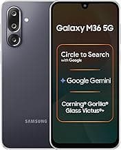 Samsung Galaxy M36 5G Mobile (Velvet Black, 6GB RAM, 128GB Storage) | Google Gemini| Gorilla Glass Victus+ | 7.7mm | AI Enhanced 50MP OIS Triple Camera| Nightography| Lag-free Gaming | Without Charger