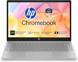 HP Chromebook 14, MediaTek Kompanio 540 (4GB LPDDR5, 128GB UFS) HD, Anti-Glare, Micro-Edge, 14''/35.6cm, ChromeOS, 100 GB Google One(1yr), Modern Gray,1.35kg, nm0004MU, HD Camera w/Shutter Laptop
