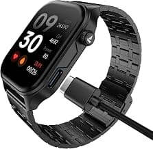 boAt New Launch Ultima Vogue 2, India's First AMOLED Type-C Smartwatch, 1.96" Display, 1000 nits Brightness, Metal Body w/Premium Straps, 10-Days Battery Life, Smartwatch for Men & Women (Steel Black)