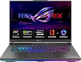 ASUSROG Strix G16, AMD Ryzen 9 8940HX, RTX 5070 Ti,140W TGP,16GB RAM,1TB SSD,FHD+,16",165Hz,90WHrs,Windows 11,M365 Basic (1Year),Office Home 2024,Eclipse Gray,2.5 Kg,G614PR-RV032WS, Gaming Laptop