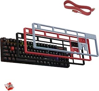 daWg Highkey 685, Anti-Ghosting Wired Mechanical 100% Keyboard, RGB, Fiery Red Switches, 3 Swappable Panels, Double-Shot PBT Key, 1000Hz Polling Rate, Advance Software, 1.8m Braided Cable